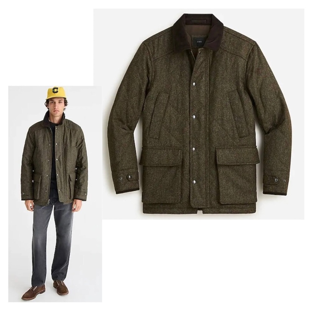 J. Crew • Quilted Highland Skye Jacket In English Wool • Size M